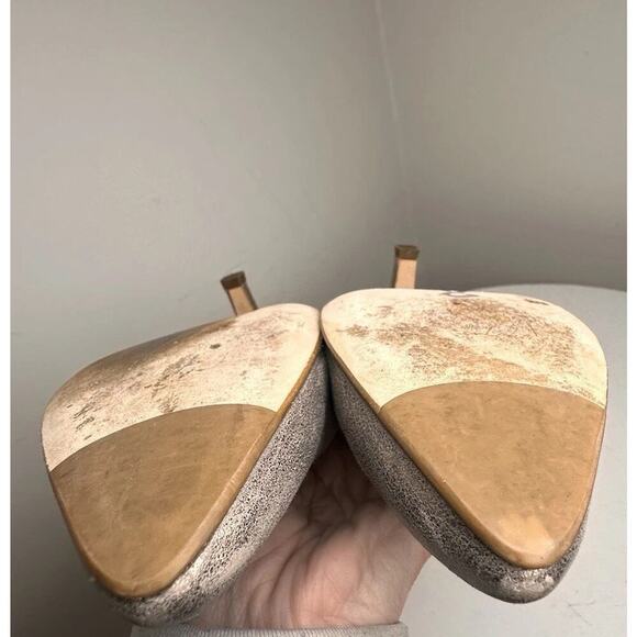 Paul Green Contessa Smoked Brushed Gold Pumps Leather Sz 7 Women's Shoes Career - Picture 5 of 16